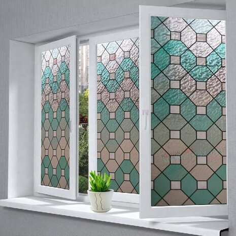 raamfolie glas in lood groen