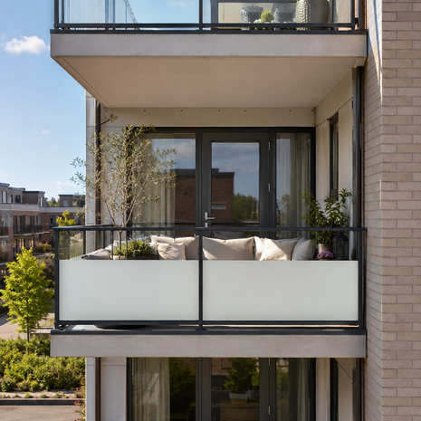 Folie balkonbeglazing tegen inkijk: Melkglas (90cm)