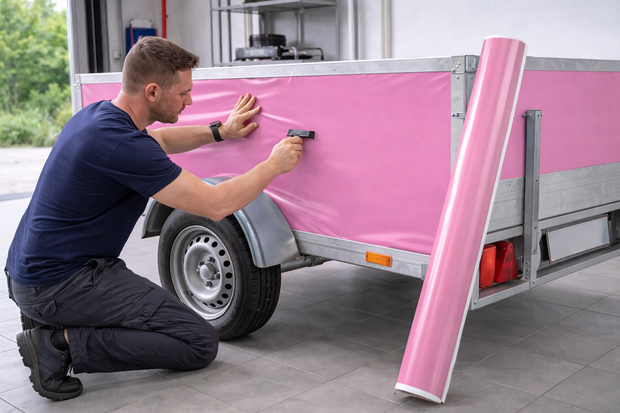 Aslan plakfolie glans roze (122cm)
