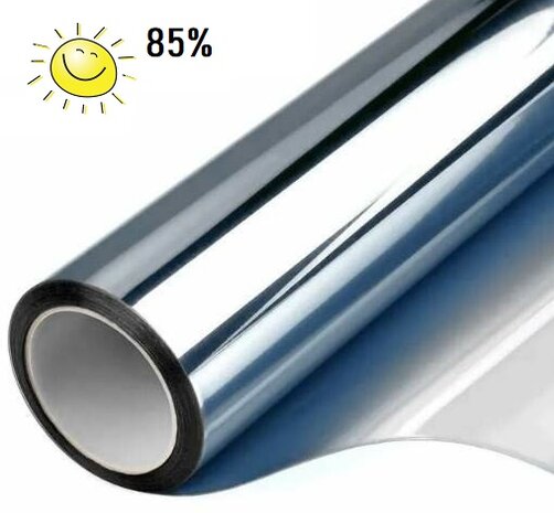 Zonwerend raamfolie voor HR+++ glas zilver (90cm)