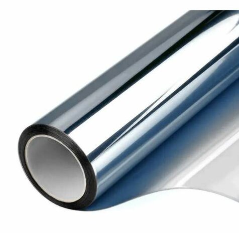 Zonwerend raamfolie voor HR+++ glas zilver (90cm)