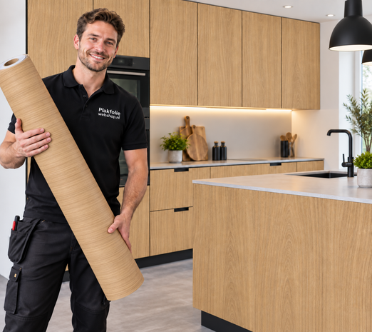 Wrapfolie eiken warm mat (122cm breed)