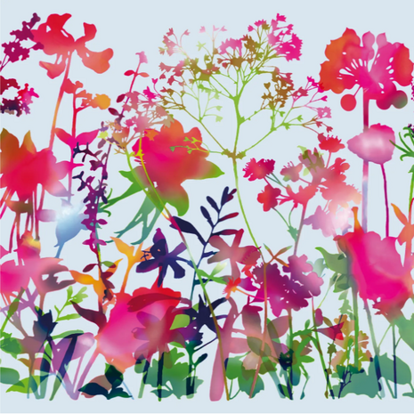Premium statisch folie veldbloemen 45x150cm
