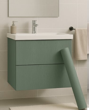 Wrapfolie geschilderd hout smokey green mat (122cm breed)