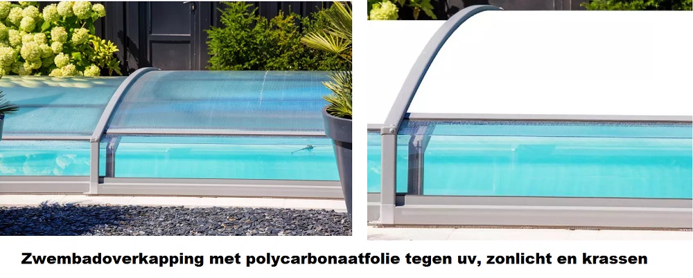 zwembadoverkapping polycarbonaatfolie tegen zonlicht uv krassen