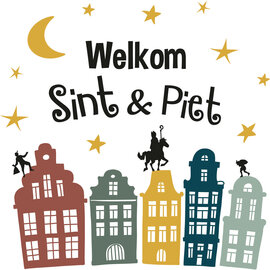 Sinterklaas raamstickers Welkom Sint en Piet