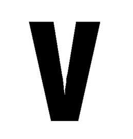 Plakletter zwart 8cm: V