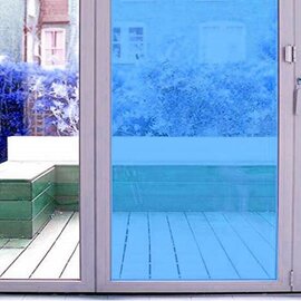 Aslan raamfolie transparant blauw RAL 5019 (125cm)