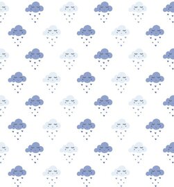Statisch raamfolie wolkjes blauw (46cm)