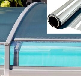 Spiegelend raamfolie zonwerend polycarbonaat/plexiglas zilver (140cm)