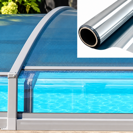 Spiegelend raamfolie zonwerend polycarbonaat/plexiglas zilver (140cm)